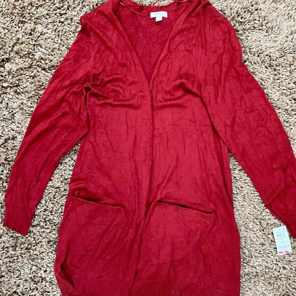 Style & Co Women's Plus Size Red Wrap Inspired Sweater 2X Ribbed NWT - Picture 1 of 4